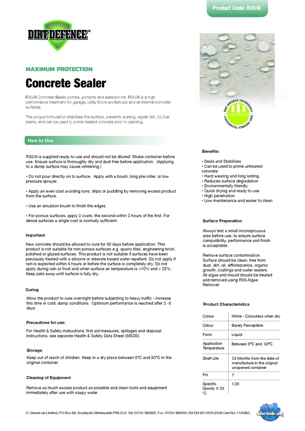 Concrete Sealer Datasheet PDF 